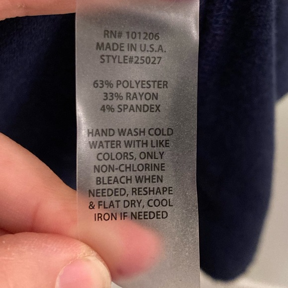 SOFT SURROUNDINGS Assymetrical Cowl Neck Navy Knit Tunic SZ: L - Picture 2 of 6